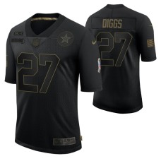 Dallas Cowboys #27 Trevon Diggs Black 2020 Salute To Service Limited Jersey