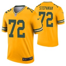 Men #72 Simon Stepaniak Green Bay Packers Gold Inverted Legend Jersey