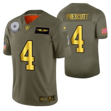 NFL 100th Season Dallas Cowboys Dak Prescott Men 2019 Salute to Service Jersey