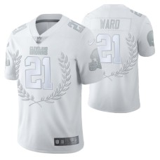 Cleveland Browns #21 Denzel Ward Vapor Limited White Platinum Jersey