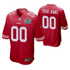 Custom San Francisco 49ers Super Bowl LIV Men Scarlet Game Jersey