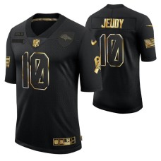 Men Denver Broncos No. 10 Jerry Jeudy Golden Limited Black Jersey