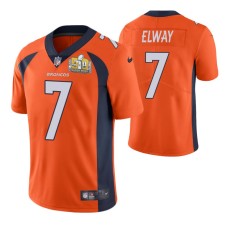 Men Denver Broncos John Elway Super Bowl 50 Patch Orange Vapor Limited Retired Player Jersey