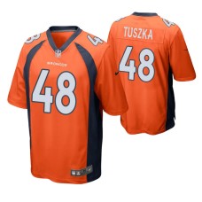 Denver Broncos Derrek Tuszka Game #48 Orange Jersey