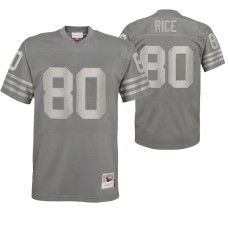 Men San Francisco 49ers Jerry Rice Metal Replica Charcoal Jersey