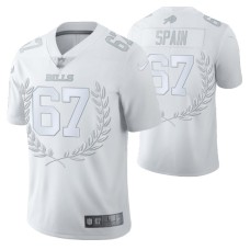 Buffalo Bills #67 Quinton Spain Vapor Limited White Platinum Jersey