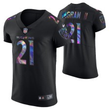 Baltimore Ravens Mark Ingram Jersey Golden Edition Holographic Vapor Elite Black