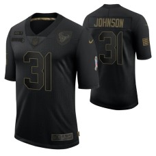 Houston Texans David Johnson #31 Black Limited 2020 Salute To Service Jersey