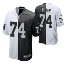 Men Las Vegas Raiders Kolton Miller #74 Split Black White Two Tone Game Jersey