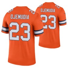 Men No. 23 Michael Ojemudia Denver Broncos Orange Color Rush Legend Jersey