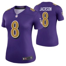 Women Lamar Jackson Baltimore Ravens Purple Color Rush Legend Jersey