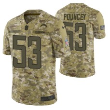 Los Angeles Chargers #53 Mike Pouncey Camo 2018 Salute to Service Jersey Men