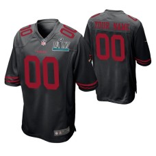 Custom San Francisco 49ers Super Bowl LIV Men Black Game Jersey