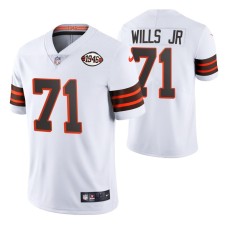 Jedrick Wills Jr. #71 Vapor Limited White 75th Anniversary Throwback Cleveland Browns Jersey