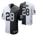 Men Las Vegas Raiders Josh Jacobs #28 Split Black White Two Tone Game Jersey