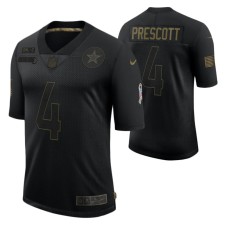 Dallas Cowboys 2020 Salute to Service Limited Dak Prescott #4 Black Jersey