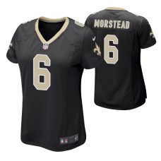 Women New Orleans Saints #6 Thomas Morstead Black Nike Game Jersey