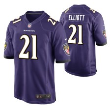 Men Baltimore Ravens #21 DeShon Elliott Purple Nike Game Jersey