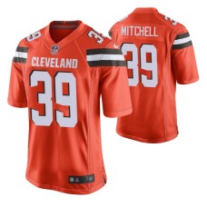 Men Cleveland Browns #39 Terrance Mitchell Orange Nike Alternate Game Jersey