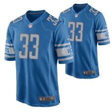 Men Detroit Lions #33 Kerryon Johnson Blue Nike Game Jersey