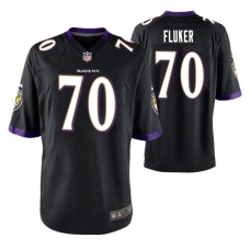 Baltimore Ravens D.J. Fluker Game #70 Black Jersey