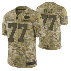 Kansas City Chiefs #77 Andrew Wylie Camo 2018 Salute to Service Jersey Men