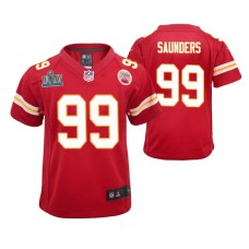 Khalen Saunders Kansas City Chiefs Super Bowl LIV Youth Red Game Jersey