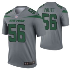 Men Jachai Polite New York Jets Jersey Gray Inverted Legend Edition