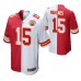 Men Kansas City Chiefs Patrick Mahomes #15 Split Red White Two Tone Game Jersey