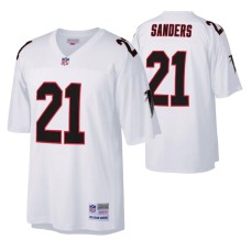 Men Atlanta Falcons #21 Deion Sanders Legacy Replica White Jersey