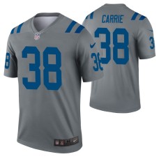 Men T.J. Carrie Indianapolis Colts Jersey Gray Inverted Legend