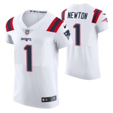 Men New England Patriots Cam Newton Vapor Elite White Jersey