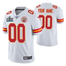 Custom Kansas City Chiefs Super Bowl LIV Men White Vapor Limited Jersey