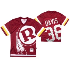 Washington Redskins #36 Sean Davis Big Face Burgundy Jersey