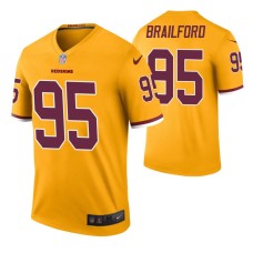 Washington Redskins Jordan Brailford Men Gold Color Rush Legend Jersey