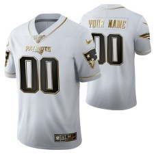 New England Patriots Custom 100th Season Jersey White Vapor Limited Golden Edition