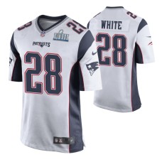 Men New England Patriots James White Super Bowl LIII Nike Game Jersey White