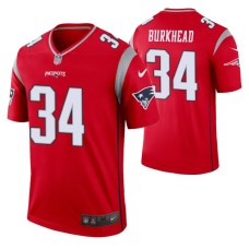 Men Rex Burkhead New England Patriots Jersey Red Inverted Legend Edition