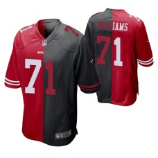 Men San Francisco 49ers Trent Williams #71 Split Red Black Two Tone Game Jersey