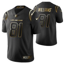 Men Los Angeles Chargers Mike Williams Golden Limited Black Jersey