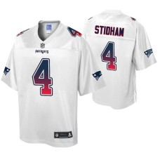 Jarrett Stidham New England Patriots Fade Fashion White Authentic Jersey