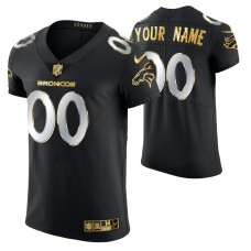 Men Denver Broncos Custom Golden Edition Black Elite Jersey