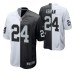 Men Las Vegas Raiders Johnathan Abram #24 Split Black White Two Tone Game Jersey