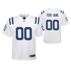 Custom Indianapolis Colts White Game Jersey Youth