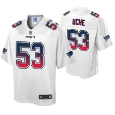 Josh Uche New England Patriots Fade Fashion White Authentic Jersey