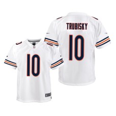 Youth Chicago Bears #10 Mitchell Trubisky White Nike Team Color Game Jersey