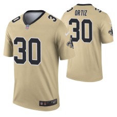 Men Ricky Ortiz New Orleans Saints Jersey Gold Inverted Legend Edition