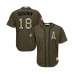 Men's Los Angeles Angels of Anaheim #18 Brian Goodwin Authentic Green Salute to Service Baseball Jersey