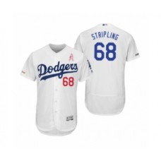 Men's Ross Stripling Los Angeles Dodgers #68 White 2019 Mothers Day Flex Base Home Stitched Jersey