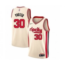 Men's Portland Trail Blazers #30 Terry Porter Swingman Cream Basketball Stitched Jersey - 2019 20 City Edition